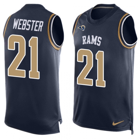Men's Nike Los Angeles Rams 21 Kayvon Webster Limited Navy Blue Player Name & Number Tank Top NFL Jersey