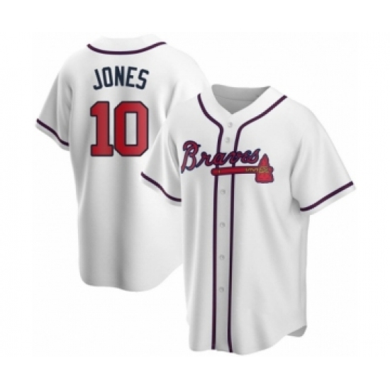 Women Chipper Jones 10 Atlanta Braves White Replica Home Jersey