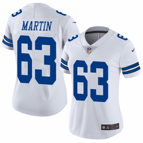 Women's Nike Dallas Cowboys 63 Marcus Martin White Vapor Untouchable Limited Player NFL Jersey