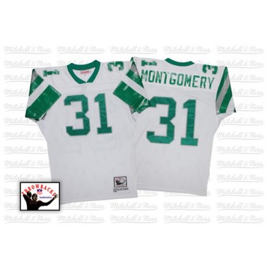 Mitchell And Ness Philadelphia Eagles 31 Wilbert Montgomery White Authentic Throwback NFL Jersey