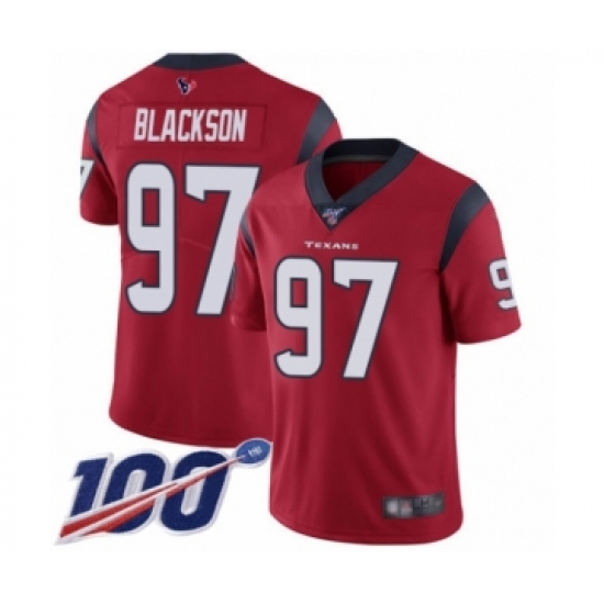 Youth Houston Texans 97 Angelo Blackson Red Alternate Vapor Untouchable Limited Player 100th Season Football Jersey
