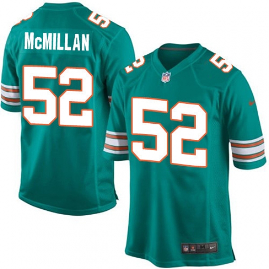 Men's Nike Miami Dolphins 52 Raekwon McMillan Game Aqua Green Alternate NFL Jersey
