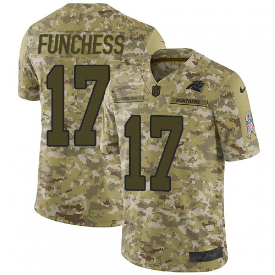 Youth Nike Carolina Panthers 17 Devin Funchess Limited Camo 2018 Salute to Service NFL Jersey