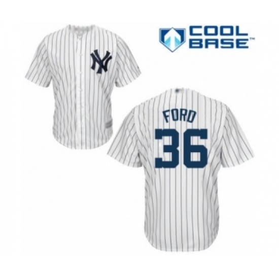 Youth New York Yankees 36 Mike Ford Authentic White Home Baseball Player Jersey
