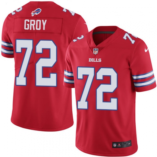 Men's Nike Buffalo Bills 72 Ryan Groy Limited Red Rush Vapor Untouchable NFL Jersey