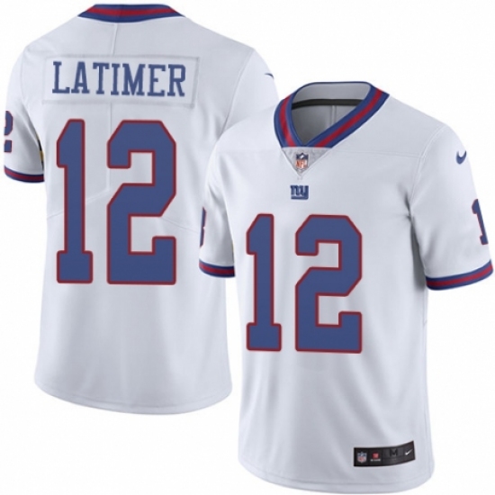 Youth Nike New York Giants 12 Cody Latimer Limited White Rush Vapor Untouchable NFL Jersey