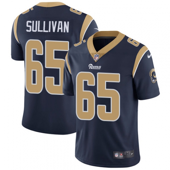 Youth Nike Los Angeles Rams 65 John Sullivan Navy Blue Team Color Vapor Untouchable Limited Player NFL Jersey