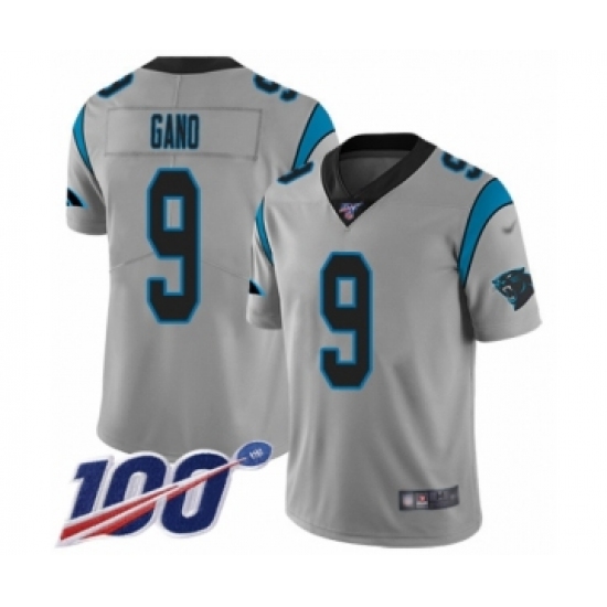 Youth Carolina Panthers 9 Graham Gano Silver Inverted Legend Limited 100th Season Football Jersey