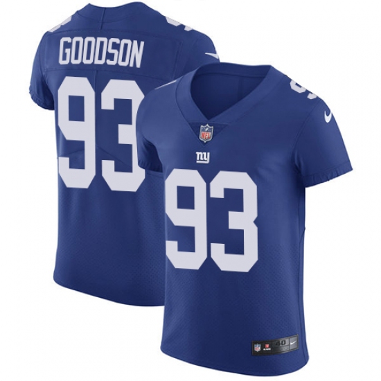 Men's Nike New York Giants 93 B.J. Goodson Royal Blue Team Color Vapor Untouchable Elite Player NFL Jersey
