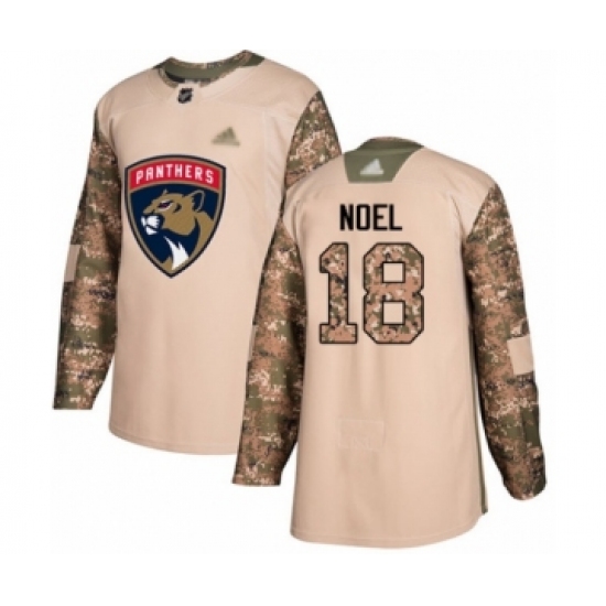 Youth Florida Panthers 18 Serron Noel Authentic Camo Veterans Day Practice Hockey Jersey