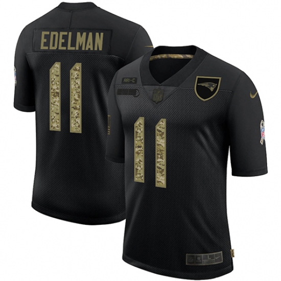 Men's New England Patriots 11 Julian Edelman Camo 2020 Salute To Service Limited Jersey