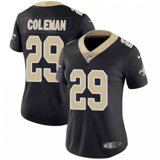 Women's Nike New Orleans Saints 29 Kurt Coleman Black Team Color Vapor Untouchable Limited Player NFL Jersey