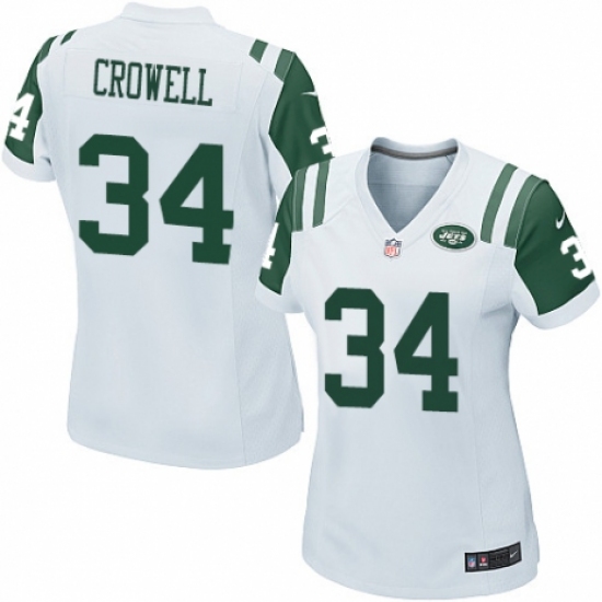 Women's Nike New York Jets 34 Isaiah Crowell Game White NFL Jersey