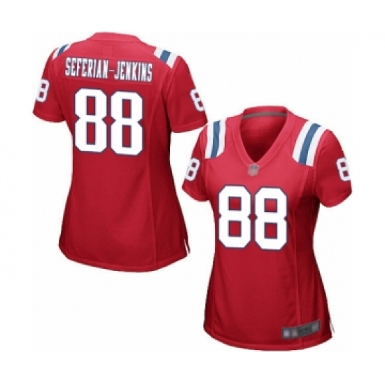 Women's New England Patriots 88 Austin Seferian-Jenkins Game Red Alternate Football Jersey