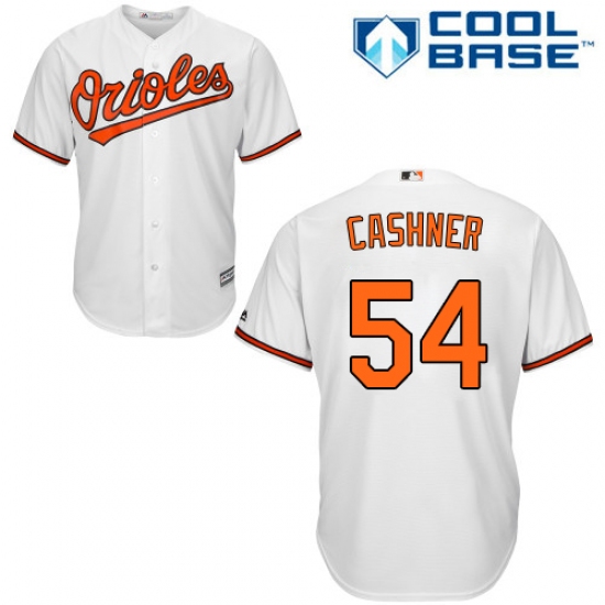 Youth Majestic Baltimore Orioles 54 Andrew Cashner Replica White Home Cool Base MLB Jersey