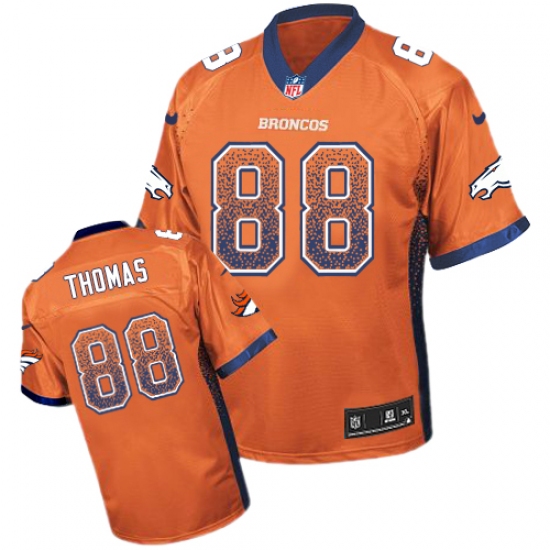 Men's Nike Denver Broncos 88 Demaryius Thomas Elite Orange Drift Fashion NFL Jersey