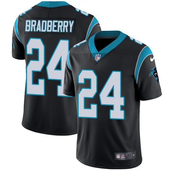 Youth Nike Carolina Panthers 24 James Bradberry Black Team Color Vapor Untouchable Limited Player NFL Jersey