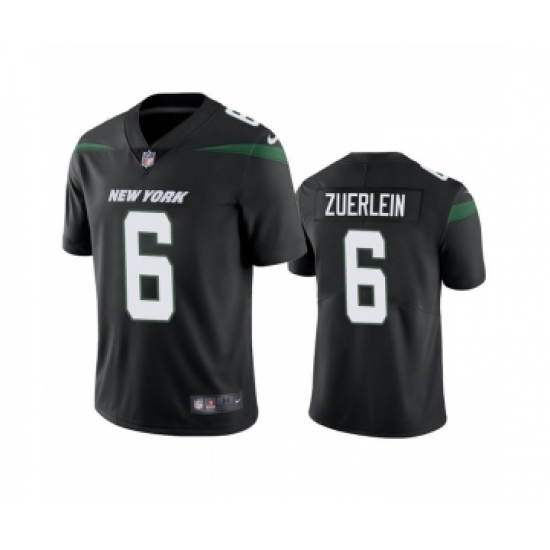 Men\'s New York Jets 6 Greg Zuerlein Black Vapor Untouchable Limited Stitched Jersey