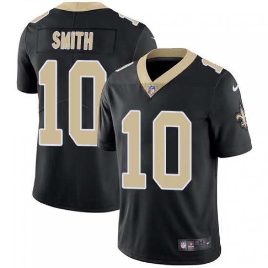 Men's Nike New Orleans Saints 10 Tre'Quan Smith Black Team Color Vapor Untouchable Limited Player NFL Jersey