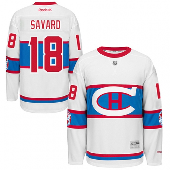 Men's Reebok Montreal Canadiens 18 Serge Savard Authentic White 2016 Winter Classic NHL Jersey