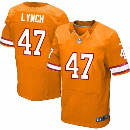 Men's Nike Tampa Bay Buccaneers 47 John Lynch Elite Orange Glaze Alternate NFL Jersey