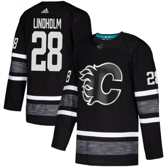 Men's Adidas Calgary Flames 28 Elias Lindholm Black 2019 All-Star Game Parley Authentic Stitched NHL Jersey