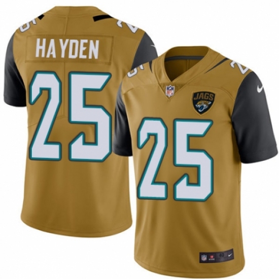 Men's Nike Jacksonville Jaguars 25 D.J. Hayden Limited Gold Rush Vapor Untouchable NFL Jersey