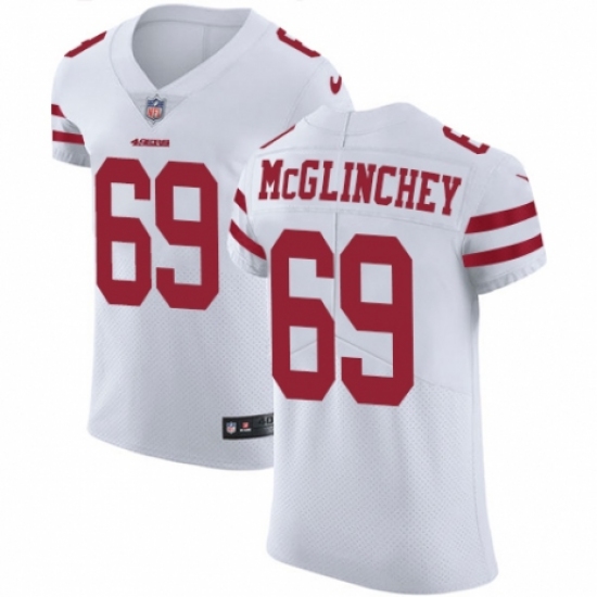 Men's Nike San Francisco 49ers 69 Mike McGlinchey White Vapor Untouchable Elite Player NFL Jersey