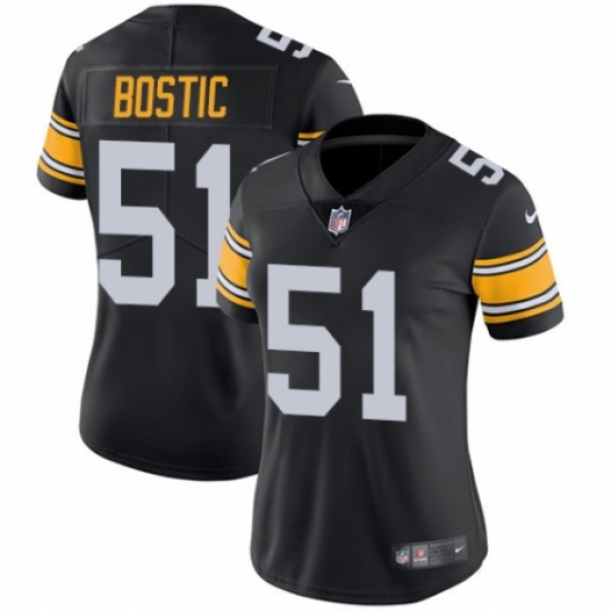 Women's Nike Pittsburgh Steelers 51 Jon Bostic Black Alternate Vapor Untouchable Limited Player NFL Jersey