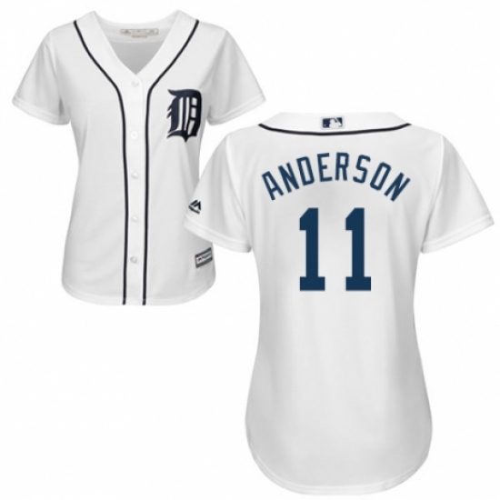 Women's Majestic Detroit Tigers 11 Sparky Anderson Authentic White Home Cool Base MLB Jersey