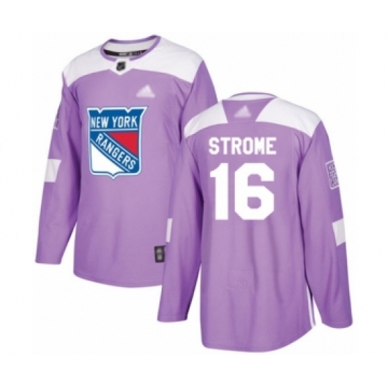 Youth New York Rangers 16 Ryan Strome Authentic Purple Fights Cancer Practice Hockey Jersey