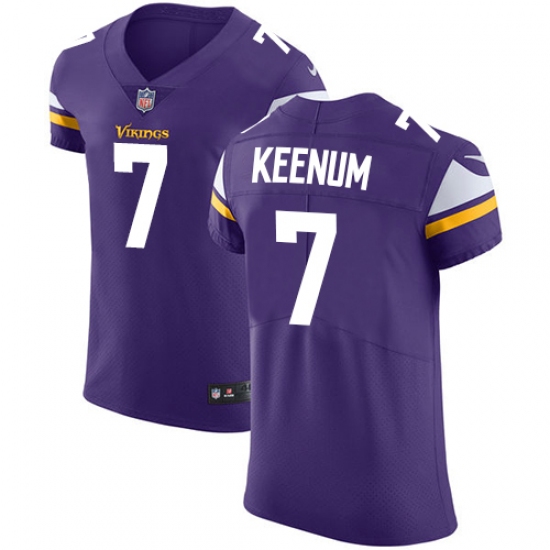 Men's Nike Minnesota Vikings 7 Case Keenum Purple Team Color Vapor Untouchable Elite Player NFL Jersey