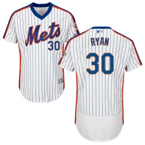 Men's Majestic New York Mets 30 Nolan Ryan White Alternate Flex Base Authentic Collection MLB Jersey