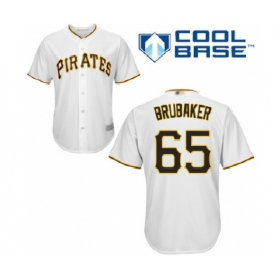 Youth Pittsburgh Pirates 65 J.T. Brubaker Authentic White Home Cool Base Baseball Player Jersey
