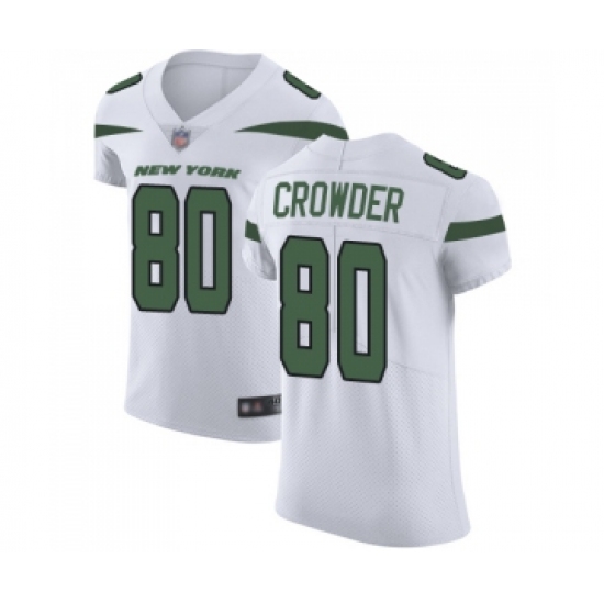 Men's New York Jets 80 Jamison Crowder White Vapor Untouchable Elite Player Football Jersey