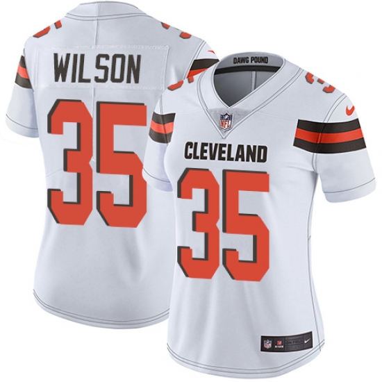 Women's Nike Cleveland Browns 35 Howard Wilson White Vapor Untouchable Limited Player NFL Jersey