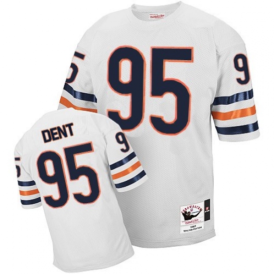 Mitchell and Ness Chicago Bears 95 Richard Dent White Authentic Throwback NFL Jersey