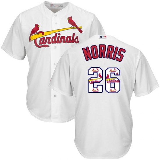 Men's Majestic St. Louis Cardinals 26 Bud Norris Authentic White Team Logo Fashion Cool Base MLB Jersey