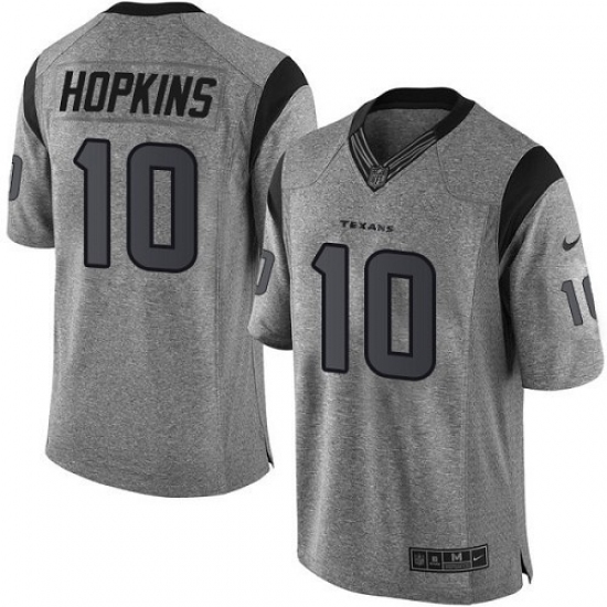 Men's Nike Houston Texans 10 DeAndre Hopkins Limited Gray Gridiron NFL Jersey