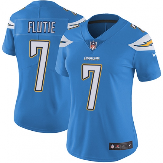 Women's Nike Los Angeles Chargers 7 Doug Flutie Electric Blue Alternate Vapor Untouchable Limited Player NFL Jersey