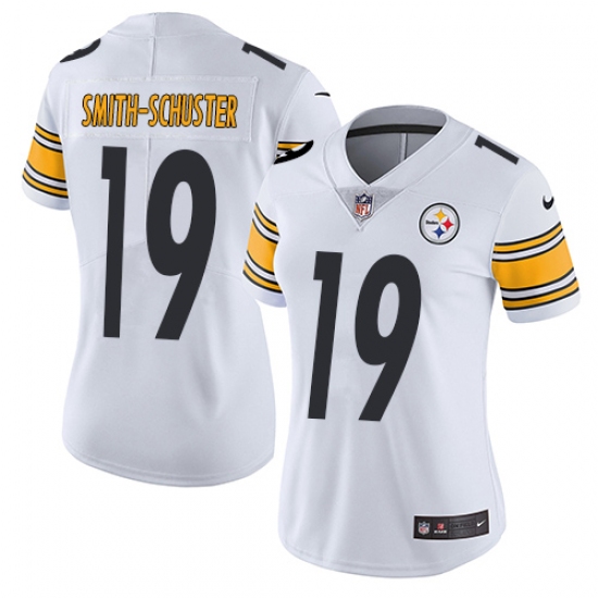 Women's Nike Pittsburgh Steelers 19 JuJu Smith-Schuster White Vapor Untouchable Limited Player NFL Jersey