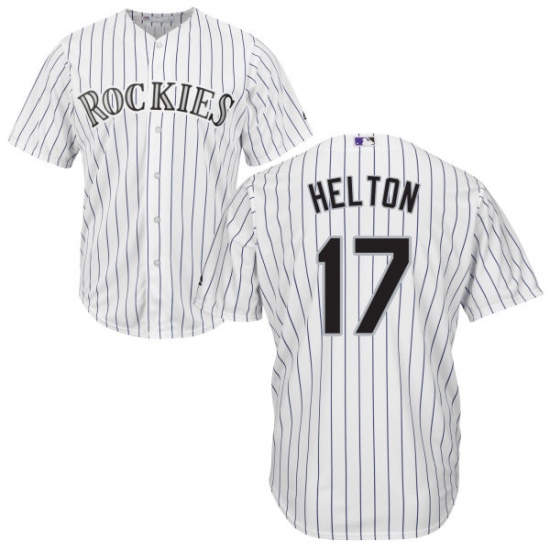 Youth Majestic Colorado Rockies 17 Todd Helton Authentic White Home Cool Base MLB Jersey