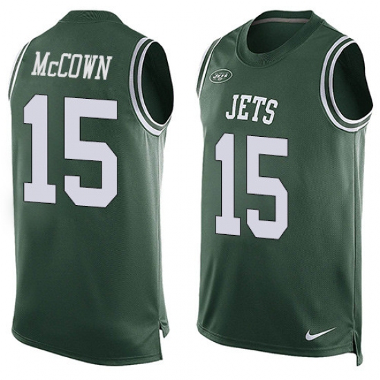 Men's Nike New York Jets 15 Josh McCown Limited Green Player Name & Number Tank Top NFL Jersey