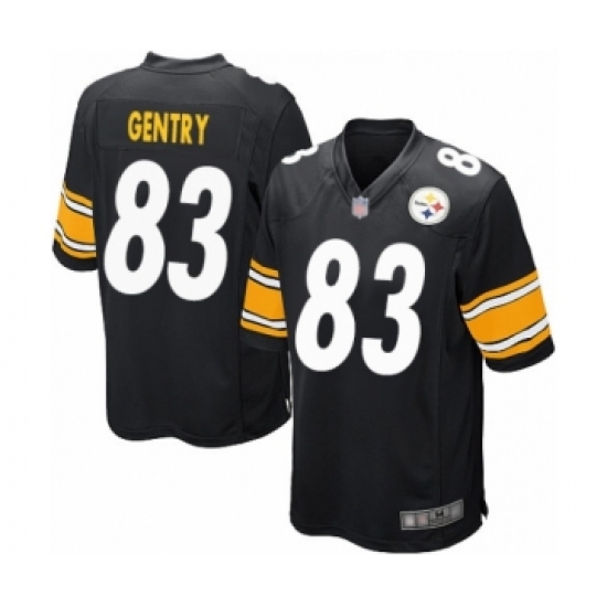 Men's Pittsburgh Steelers 83 Zach Gentry Game Black Team Color Football Jersey