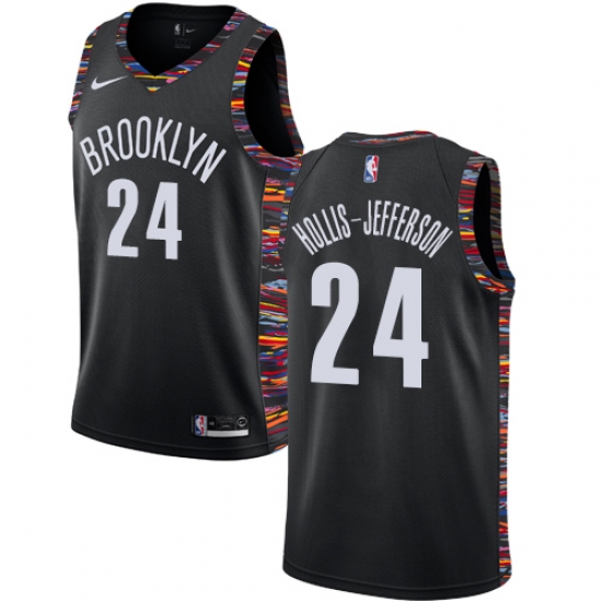 Women's Nike Brooklyn Nets 24 Rondae Hollis-Jefferson Swingman Black NBA Jersey - 2018 19 City Edition