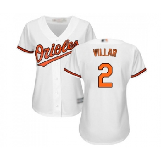 Women's Baltimore Orioles 2 Jonathan Villar Replica White Home Cool Base Baseball Jersey