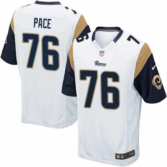 Men's Nike Los Angeles Rams 76 Orlando Pace Game White NFL Jersey