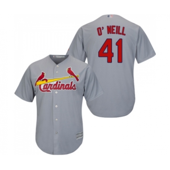 Men's St. Louis Cardinals 41 Tyler O Neill Replica Grey Road Cool Base Baseball Jersey