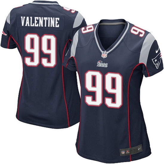 Women's Nike New England Patriots 99 Vincent Valentine Game Navy Blue Team Color NFL Jersey