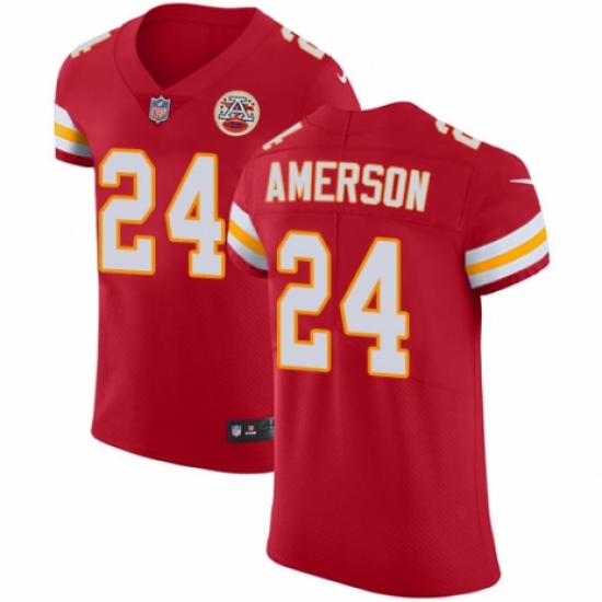 Men's Nike Kansas City Chiefs 24 David Amerson Red Team Color Vapor Untouchable Elite Player NFL Jersey
